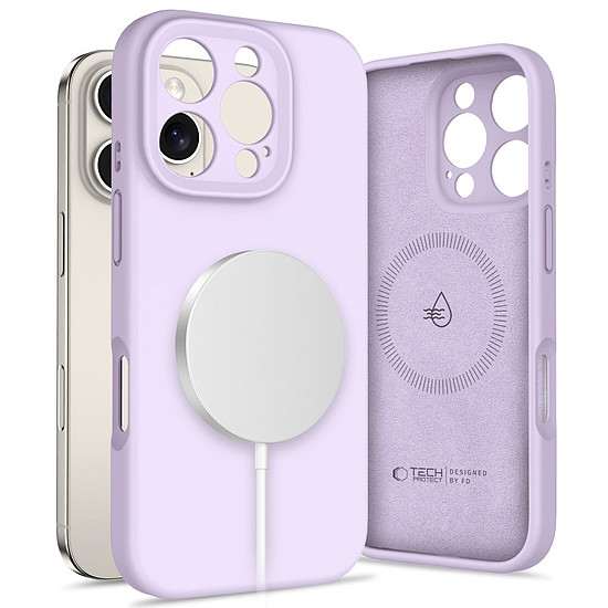Tech-Protect folyékony szilikon MagSafe tok iPhone 16 Pro Maxhoz - lila