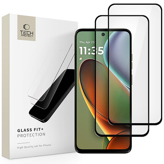 Tech-Protect Glass Fit+ 2 db-os edzett üveg Motorola Moto G15 / G15 Power / G05 / E15 készülékhez - fekete