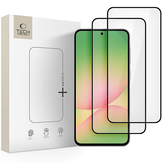Tech-Protect Glass Fit+ 2 db-os edzett üveg Samsung Galaxy A36 / A56 5G készülékhez - fekete