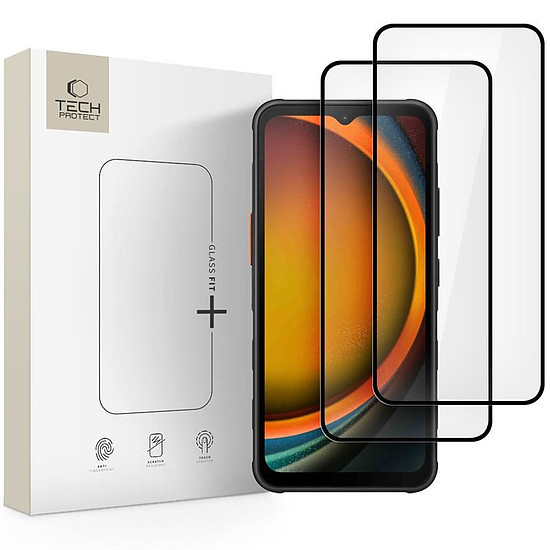 Tech-Protect Glass Fit+ tok Samsung Galaxy Xcover 7 / 7 Pro készülékhez, 2 db-os csomag - fekete
