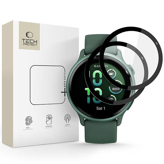 Tech-Protect Glass Flex+ 2 db-os hibrid üveg Garmin Vivoactive 6-hoz - fekete
