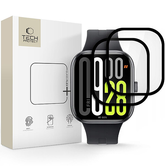 Tech-Protect Glass Flex+ Hybrid üvegfólia Xiaomi Redmi Watch 5-höz, 2 db-os csomag - fekete