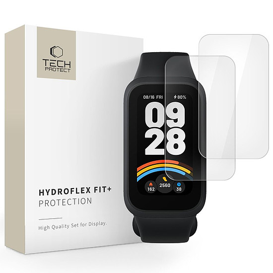 Tech-Protect Hydroflex Fit+ 2 db-os hidrogél fólia Xiaomi Smart Band 9 Active-hoz - átlátszó