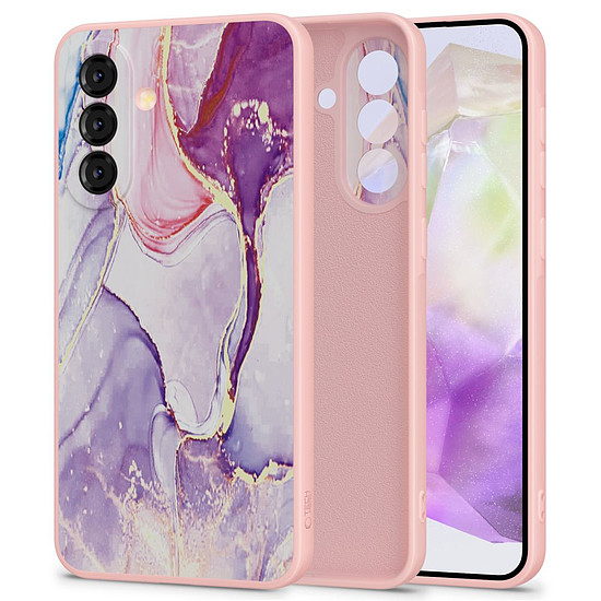 Tech-Protect Icon tok Samsung Galaxy A36 5G-hez - márvány - rózsaszín