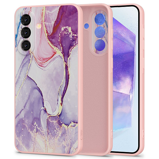 Tech-Protect Icon tok Samsung Galaxy A56 5G-hez - márvány - rózsaszín