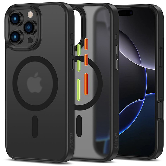 Tech-Protect MagMat Magsafe 3 darabos iPhone 16 Pro tok - matt fekete
