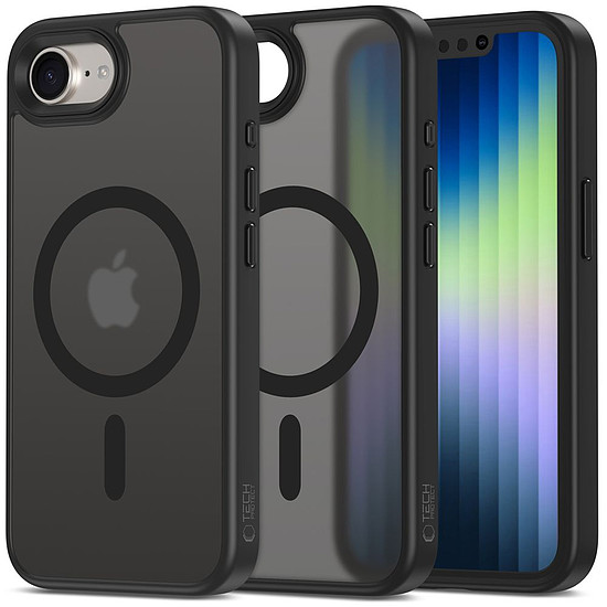 Tech-Protect MagMat MagSafe iPhone 16e tok - matt fekete