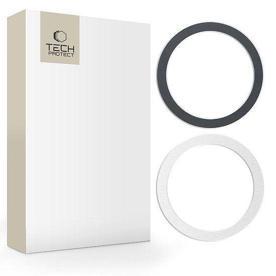 Tech-Protect MagMat MagSafe mágneses gyűrű univerzális - fekete / ezüst (2 db)