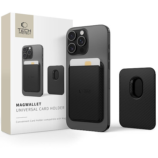 Tech-Protect MagWallet Magsafe tok univerzális mágneses kártya- vagy dokumentumtartóval - fekete