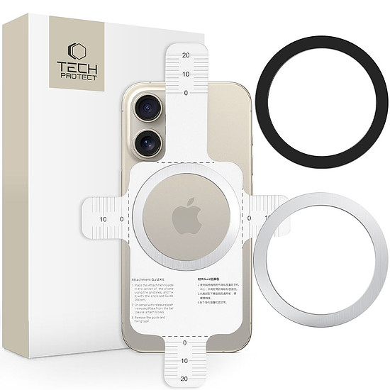 Tech-Protect MMP-110 2 az 1-ben mágneses gyűrű MagSafe-fel - ezüst-fekete