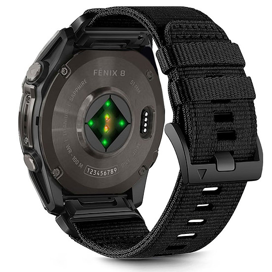Tech-Protect nejlon szíj Garmin Fenix 5X / 5X PLUS / 6X / 6X PRO / 7X / 8 készülékhez (51 mm) - fekete