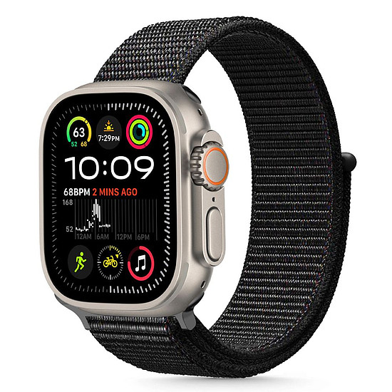 Tech-Protect nejlonszíj Apple Watch 44 / 45 / 46 / 49 mm-hez - fekete