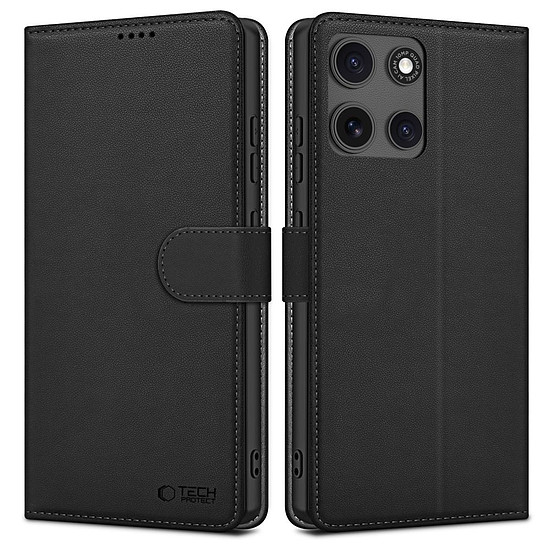 Tech-Protect pénztárca tok Motorola Moto G15 / G15 Power készülékhez, fekete
