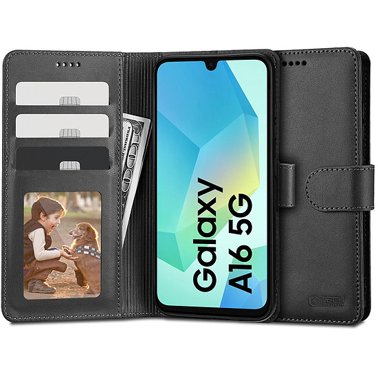 Tech-Protect pénztárca tok Samsung Galaxy A16 4G / 5G-hez - fekete