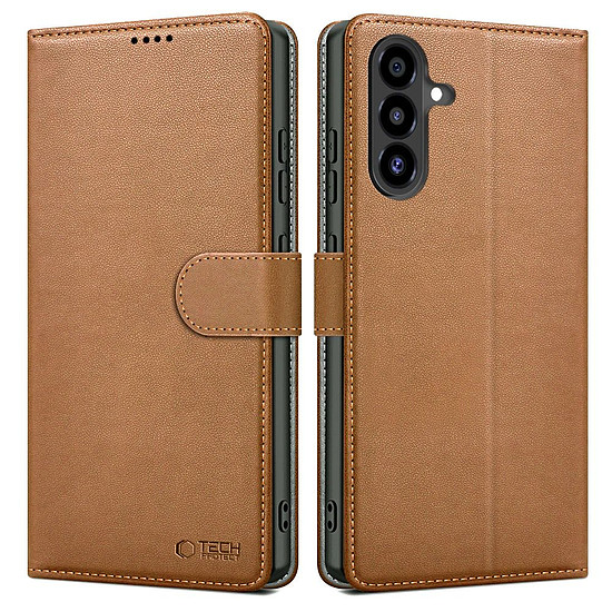 Tech-Protect pénztárca tok Samsung Galaxy A56 5G-hez, barna