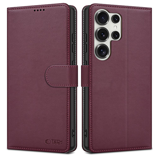 Tech Protect pénztárca tok Samsung Galaxy S25 Ultra készülékhez, bordó