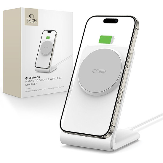 Tech-Protect QI15W-A38 MagSafe vezeték nélküli töltő - fehér