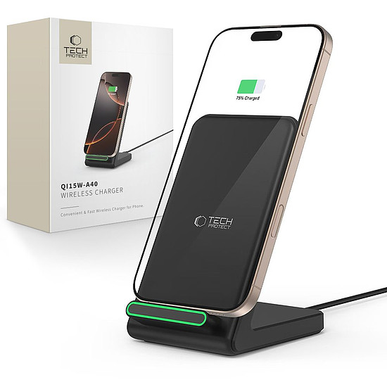 Tech-Protect QI15W-A40 vezeték nélküli töltő - fekete