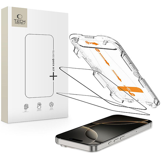 Tech-Protect Quick Set+ 2 darabos edzett üveg iPhone 16 Pro Max készülékhez