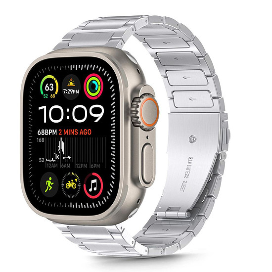 Tech-Protect rozsdamentes acél szíj Apple Watch 44 / 45 / 46 / 49 mm-hez - ezüst