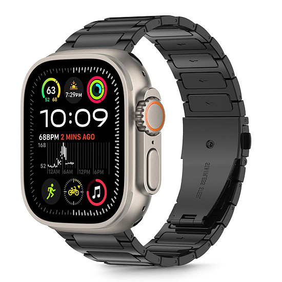 Tech-Protect rozsdamentes acél szíj Apple Watch 44 / 45 / 46 / 49 mm-hez - fekete