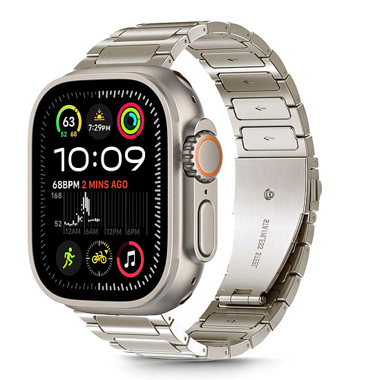 Tech-Protect rozsdamentes acél szíj Apple Watch 44 / 45 / 46 / 49 mm-hez - titán