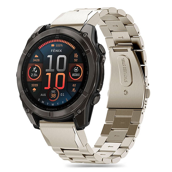 Tech-Protect rozsdamentes acél szíj Garmin Fenix 5X / 5X PLUS / 6X / 6X PRO / 7X / 8 készülékhez (51 MM) - Titán