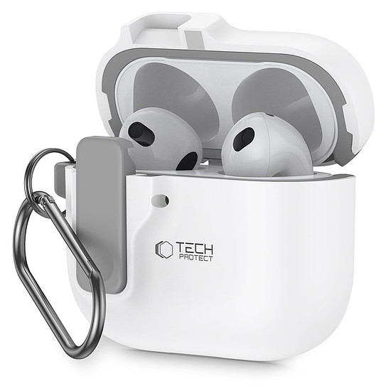Tech-Protect Slim akasztós tok AirPods 4-hez - fehér