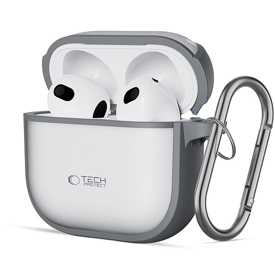Tech-Protect Slim akasztós tok AirPods 4-hez - szürke