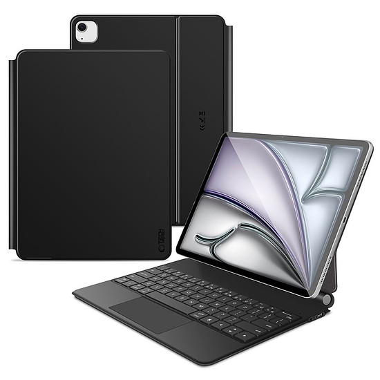 Tech-Protect Smartcase mágneses tok billentyűzettel iPad Pro 12.9” 2020 / 2021 / 2022 / iPad Air 13” 2024 / 2025 készülékekhez - fekete