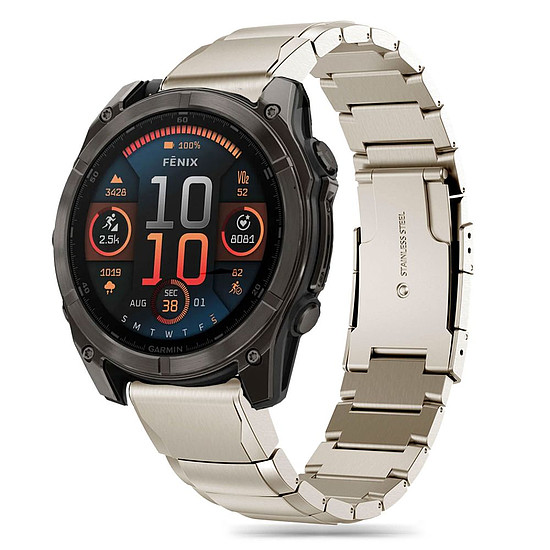Tech-Protect SteelBand szíj Garmin Fenix 5 / 6 / 6 PRO / 7 / 8 (47 MM) / E-hez - Titán