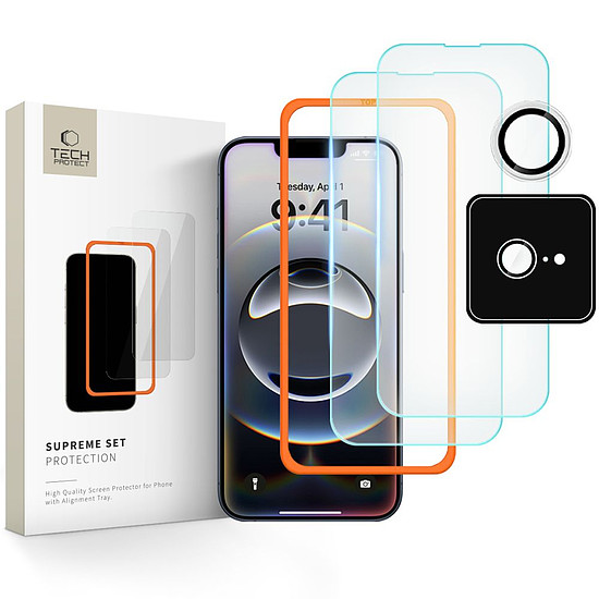 Tech-Protect Supreme edzett üvegfólia iPhone 16e-hez, 3 darabos csomag - átlátszó