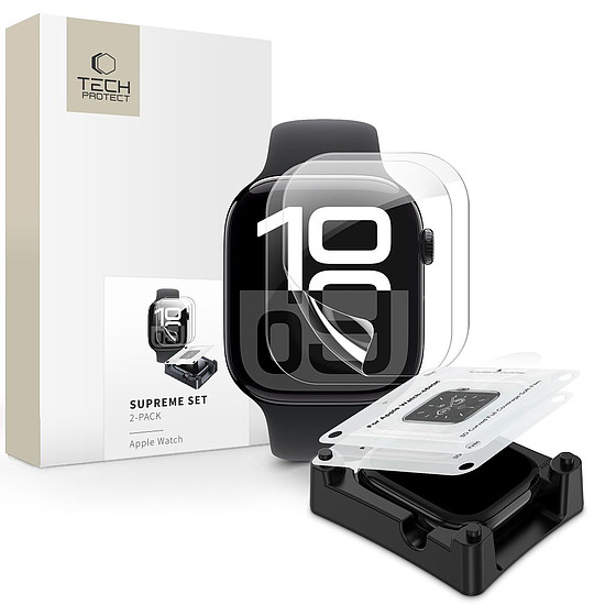 Tech-Protect Supreme hidrogél fóliakészlet 2 db-os Apple Watch 10 42 mm-hez - átlátszó