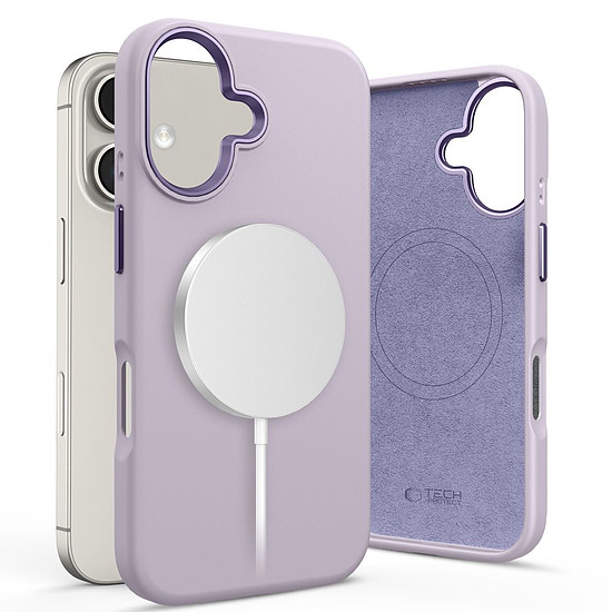Tech-Protect szilikon PU MagSafe iPhone 16 tok - lila