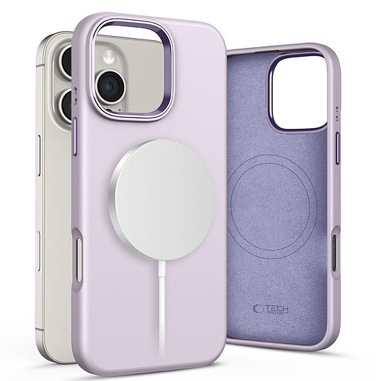 Tech-Protect szilikon PU MagSafe tok iPhone 16 Pro Maxhoz - lila
