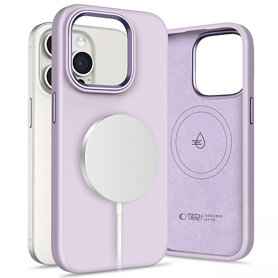 Tech-Protect szilikon Pure Magsafe tok iPhone 15 Pro Maxhoz - lila