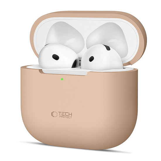 Tech-Protect szilikontok Apple AirPods 4-hez, bézs