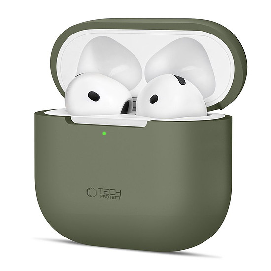 Tech-Protect szilikontok Apple AirPods 4-hez - olívazöld