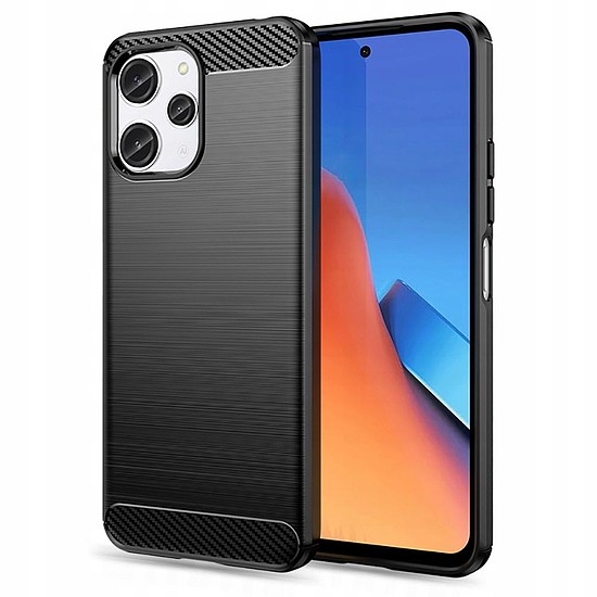 Tech-Protect TPUCarbon tok Xiaomi Redmi 12 telefonhoz - fekete
