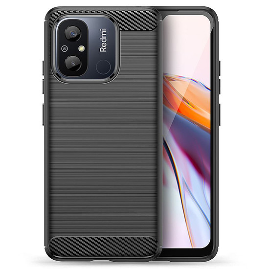 Tech-Protect TPUkarbon tok Xiaomi Redmi 12C-hez - fekete