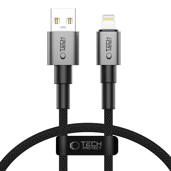 Tech-Protect Ultraboost DNA USB-A / Lightning kábel 12W/2.4A 25 cm - szürke