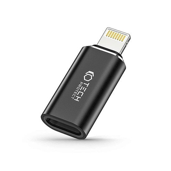 Tech-Protect UltraBoost Lightning (férfi) / USB-C (női) adapter - fekete