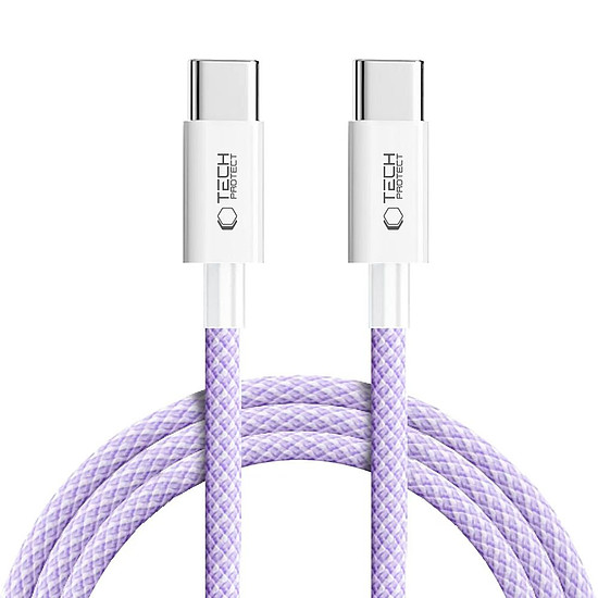 Tech-Protect Ultraboost Lite USB-C PD60W/3A kábel 2m - lila
