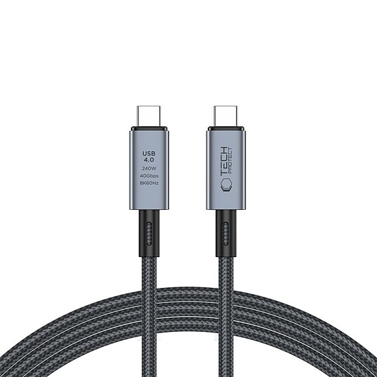 Tech-Protect UltraBoost Max USB-C 4.0 / USB-C 4.0 PD 240W 8K 40Gbps 2m kábel - szürke