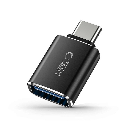 Tech-Protect UltraBoost USB-C (dugasz) / USB-A (dugasz) OTG adapter - fekete