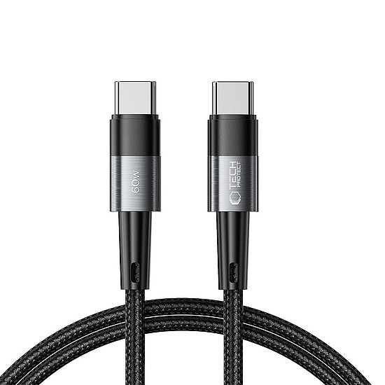 Tech-Protect UltraBoost USB-C / USB-C PD kábel 60W 3A 1m - szürke