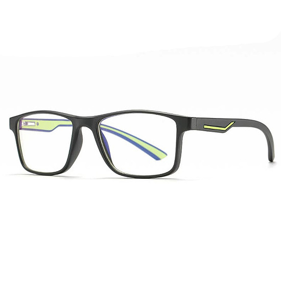 Techsuit - Anti-Blue Light szemüveg Reflex TR90 (F2388) - Négyszögletű - Homokfekete / zöld (KF236905)