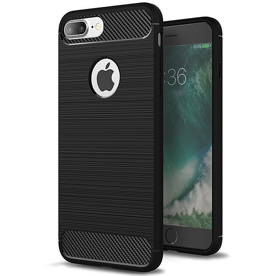Techsuit - karbon szilikon - iPhone 7 Plus - fekete (KF238693)