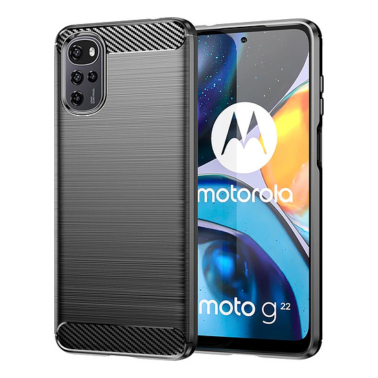 Techsuit - karbon szilikon - Motorola Moto G22 - fekete (KF239427)