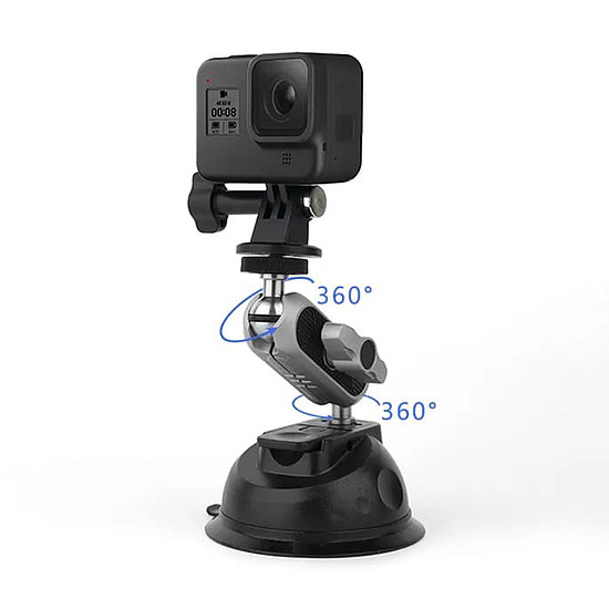 Techsuit - Mozgásos kamera szívótartó (JX-007) - Erőteljes tapadókoronggal, Hordozható - Szürke (KF2313345)